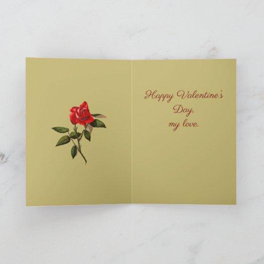 Single Stem Red Rose Isolated Vector Art カード (内部)