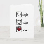 Single Taken Wine Humor Card カード (正面)