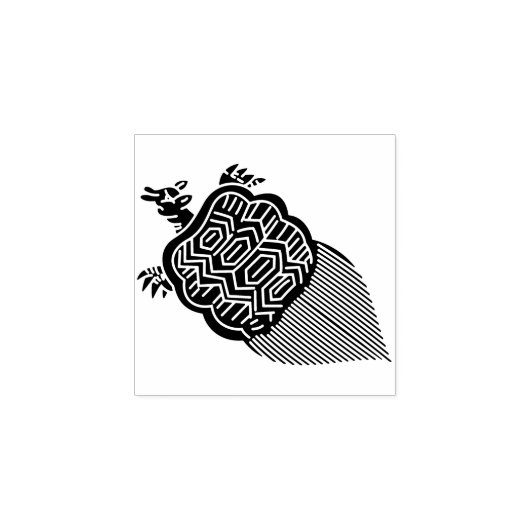 Single Turtle / 一つ亀 ラバースタンプ (インプリント)