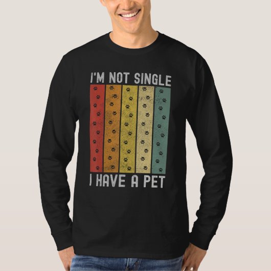 Single Vintage Paws  Pet Owner Pet Tシャツ (正面)