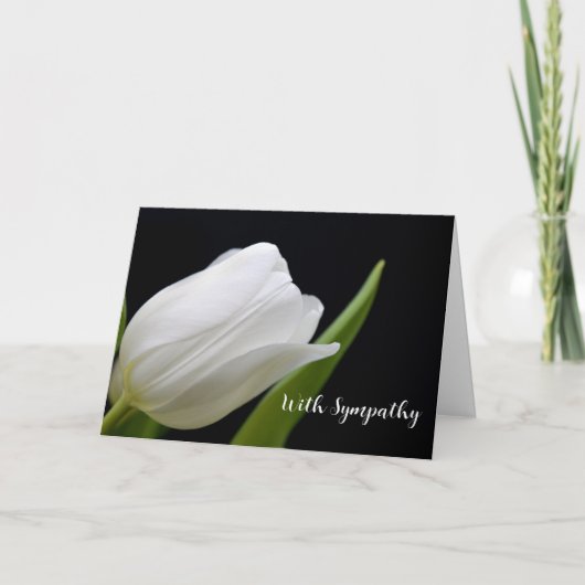 SINGLE WHITE ROSE SYMPATHY CARD サンキューカード (正面)