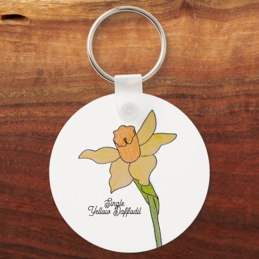 Single Yellow Daffodil  キーホルダー (裏面)