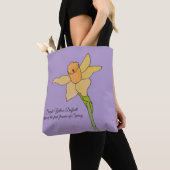 Single Yellow Daffodil Pale Purple トートバッグ (クローズアップ)
