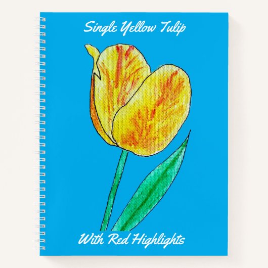 Single Yellow Tulip Red Highlights Spiral Notebook ノートブック (正面)