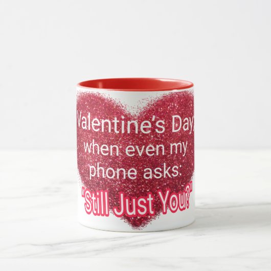 Singles valentine's day sarcastic text on heart マグカップ (中央)