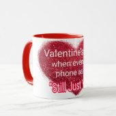 Singles valentine's day sarcastic text on heart マグカップ (正面左)