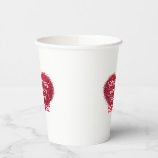 Singles valentine's day sarcastic text on heart 紙コップ (左)