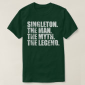 SingletonSingletonファミリ名Singleton姓 Tシャツ (デザイン正面)