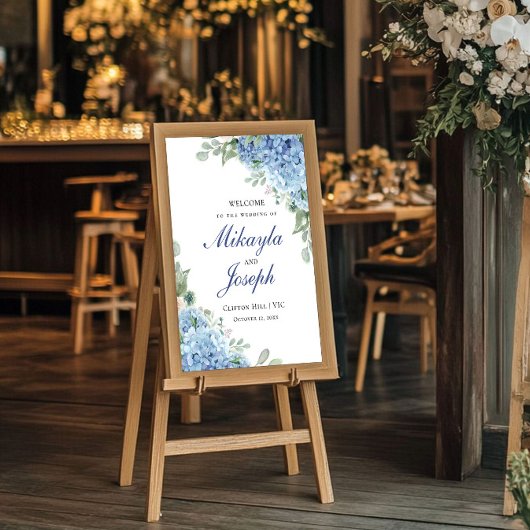 SINIブルーアジサイへようこそ垂直ポスター ポスター