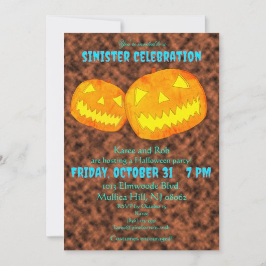 Sinister Celebration Halloween Party 招待状 (正面)