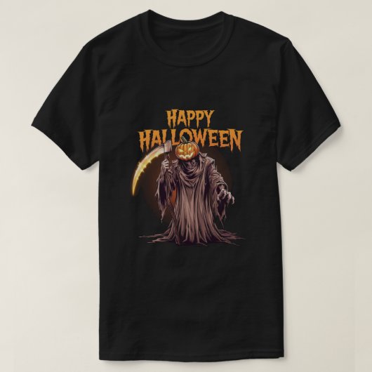 Sinister Pumpkin：ハロウィーン Tシャツ (デザイン正面)