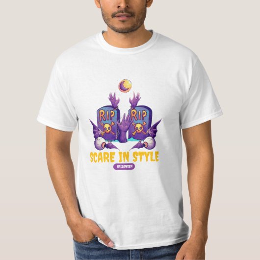 Sinister Whimsy:紫とオレンジの例証 Tシャツ (正面)