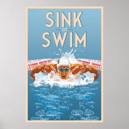 Sink or Swim、ポスタやる気を起こさせるー ポスター