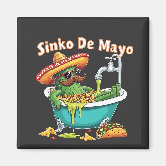 Sinko de Mayo「おもしろいCinco de Mayo Cactus」 マグネット (正面)