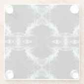 Sins and Virtues Abstract Black White Fluid Art ガラスコースター (裏面)