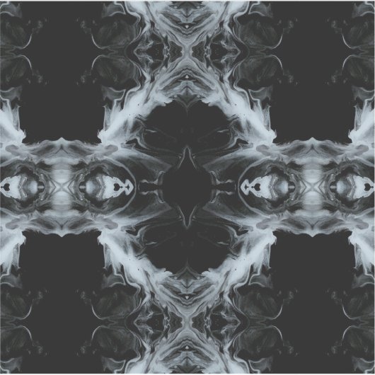 Sins and Virtues Abstract Black White Fluid Art シール (正面)