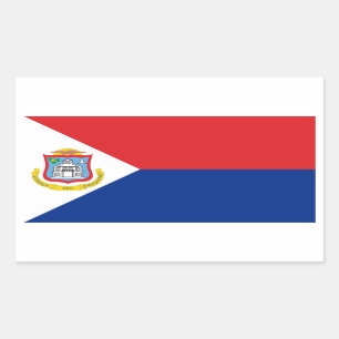 Sint Maarten、セントマーチンの旗、オランダまたはオランダ 長方形シール