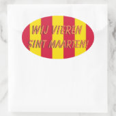 Sint Maarten deur sticker 楕円形シール (バッグ)