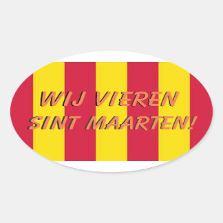 Sint Maarten deur sticker 楕円形シール