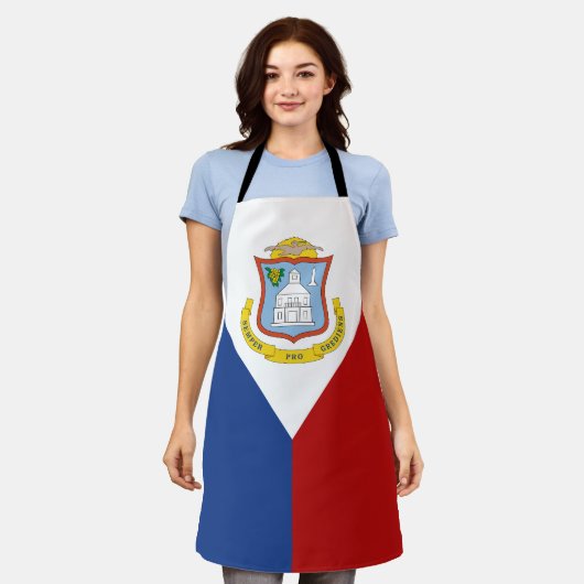 Sint Maarten Flag エプロン (着用した状態)