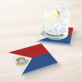 Sint Maarten Flag ガラスコースター (アングル)