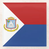 Sint Maarten Flag ガラスコースター (正面)