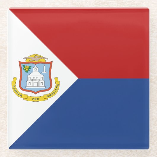 Sint Maarten Flag ガラスコースター (正面)