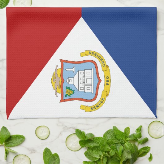Sint Maarten Flag キッチンタオル (折り畳み)
