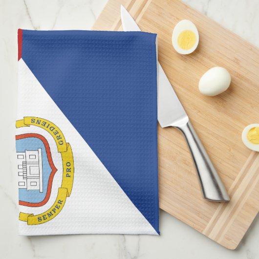 Sint Maarten Flag キッチンタオル (四つ折り)