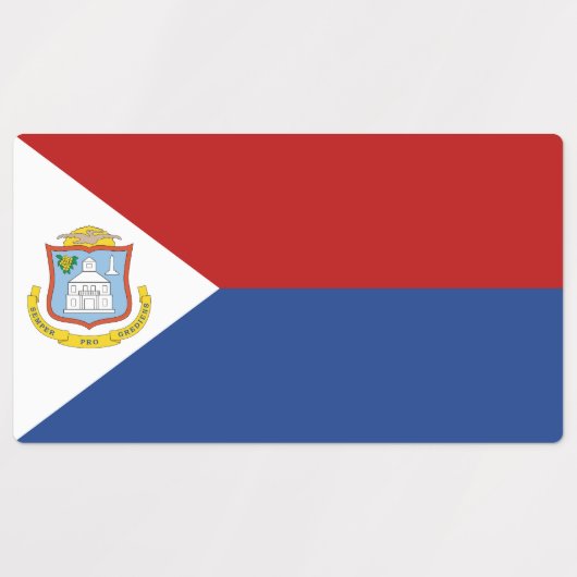 Sint Maarten Flag ラベル (デザイン1)