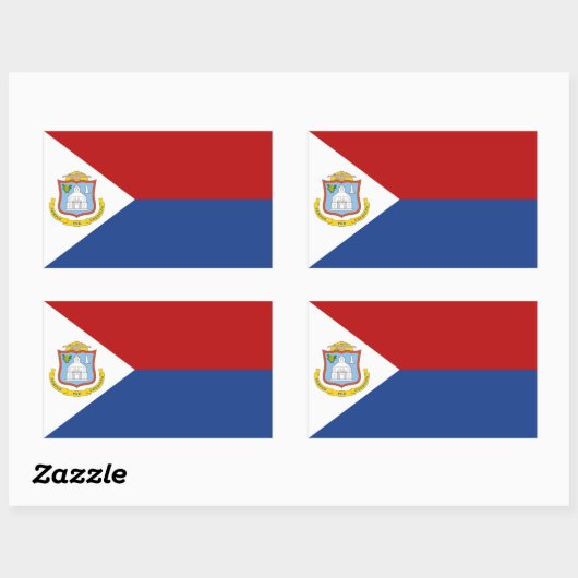 Sint Maarten Flag 長方形シール (シート)