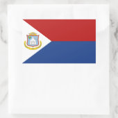 Sint Maarten Flag 長方形シール (バッグ)
