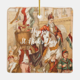 SinterklaasのオランダSt.ニックのヴィンテージセントニコラス セラミックオーナメント
