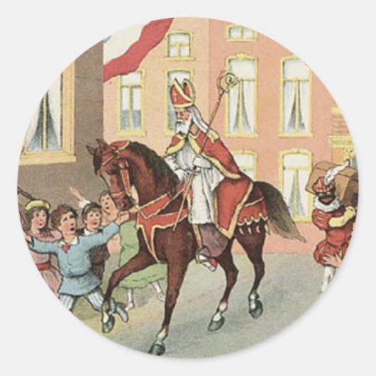 SinterklaasのオランダSt.ニックのヴィンテージセントニコラス ラウンドシール (正面)