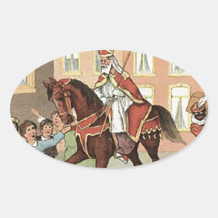 SinterklaasのオランダSt.ニックのヴィンテージセントニコラス 楕円形シール
