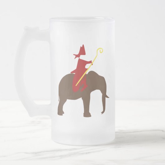 Sinterklaas op een olifant フロストグラスビールジョッキ (左)
