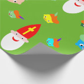 Sinterklaas pakpapier met gekleurde pietjes ラッピングペーパー (角)