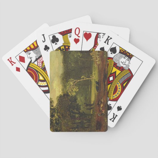 Sion公園の自然、1819年からのスケッチ(カードの油 トランプ (裏面)