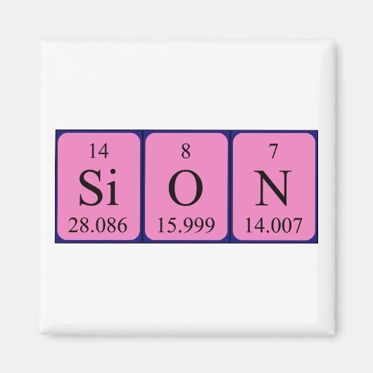 Sion周期表名磁石 マグネット (正面)