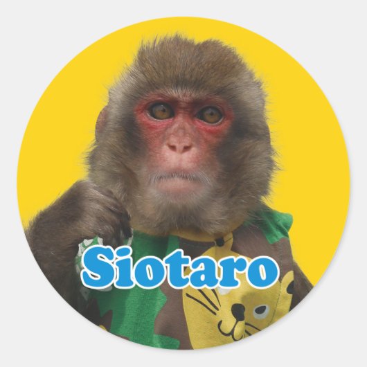 Siotaro sticker.しおたろうシール ラウンドシール (正面)
