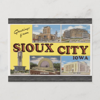 Sioux City Iowaからの挨拶ヴィンテージ ポストカード
