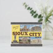 Sioux City Iowaからの挨拶ヴィンテージ ポストカード (スタンド正面)