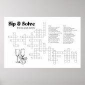 Sipおよび解決クロスワードテンプレートデジタルまたはプリント ポスター (正面)