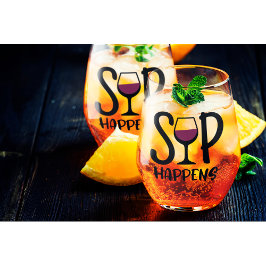 Sipがワイングラスをセット ステムなしワイングラス