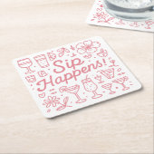 Sipが発生 スクエアペーパーコースター (アングル)