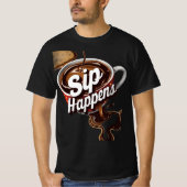 Sipが発生：レトロダイナーコーヒーグラフィック Tシャツ (正面)
