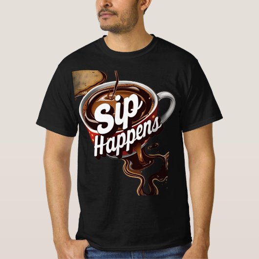 Sipが発生:レトロダイナーコーヒーグラフィック Tシャツ (正面)