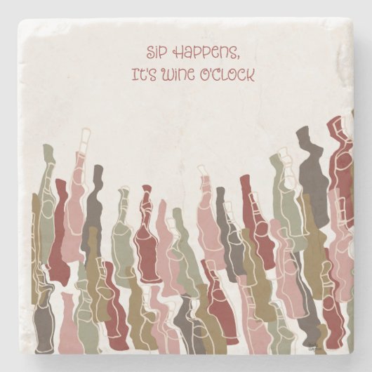 Sipが起こる、それはワイン時大理石コースター ストーンコースター (正面)