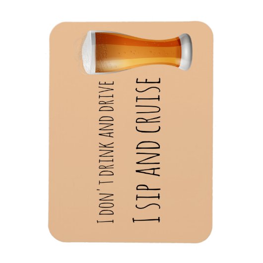 Sipとクルーズビールドアおもしろいマーカー マグネット (縦)