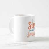 "sipとスマイルやる気を起こさせるマグ" コーヒーマグカップ (正面左)
